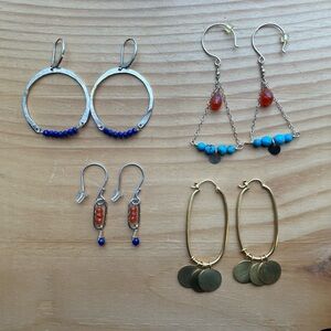 Lot of 4 pairs of earrings, Sundance style